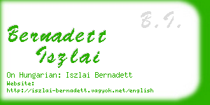bernadett iszlai business card